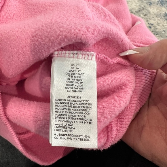 Amazon Essentials Toddler Pink Hoodie with White Hearts 4T - Picture 4 of 6